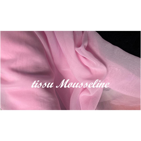 Mousseline Rose Foncé Pour La Couture.