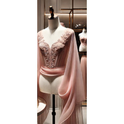 Mousseline Rose Foncé Pour La Couture.