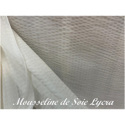 Tissu Mousseline De Soie Stretch Ivoire Couture  Au Mètre. - "Silk Chiffon Technical Specification: Ivory Silk Stretch Chiffon.