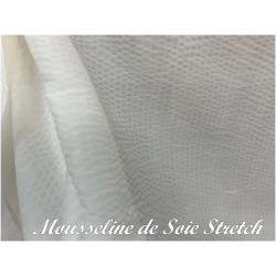 Tissu Mousseline De Soie Stretch Ivoire Couture  Au Mètre. - "Silk Chiffon Technical Specification: Ivory Silk Stretch Chiffon.