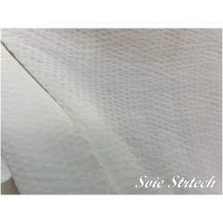 Tissu Mousseline De Soie Stretch Ivoire Couture  Au Mètre. - "Silk Chiffon Technical Specification: Ivory Silk Stretch Chiffon.