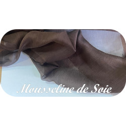 Mousseline De Soie Marron Choco Couture  Au Mètre.
