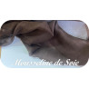 Mousseline De Soie Marron Choco Couture  Au Mètre.