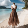 Mousseline De Soie Marron Choco Couture  Au Mètre.