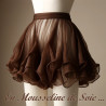 Mousseline De Soie Marron Choco Couture  Au Mètre.