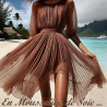 Mousseline De Soie Marron Choco Couture  Au Mètre.