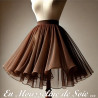 Mousseline De Soie Marron Choco Couture  Au Mètre.