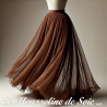 Mousseline De Soie Marron Choco Couture  Au Mètre.