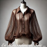 Mousseline De Soie Marron Choco Couture  Au Mètre.