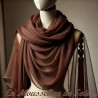 Mousseline De Soie Marron Choco Couture  Au Mètre.