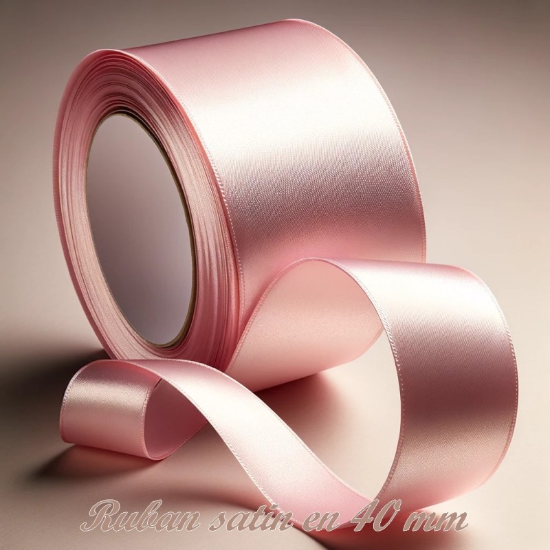 Ruban Satin Rose En 40 mm Au Mètre A Coudre Pour La Décoration Et Loisirs Créatifs