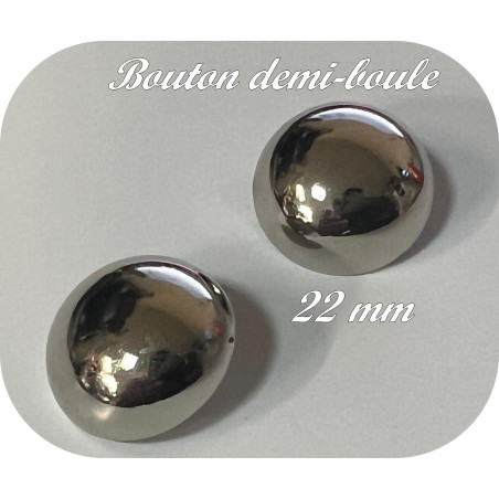 Boutons Demi-Boule Argentés 22 mm : L'Élégance en Couture et Décoration