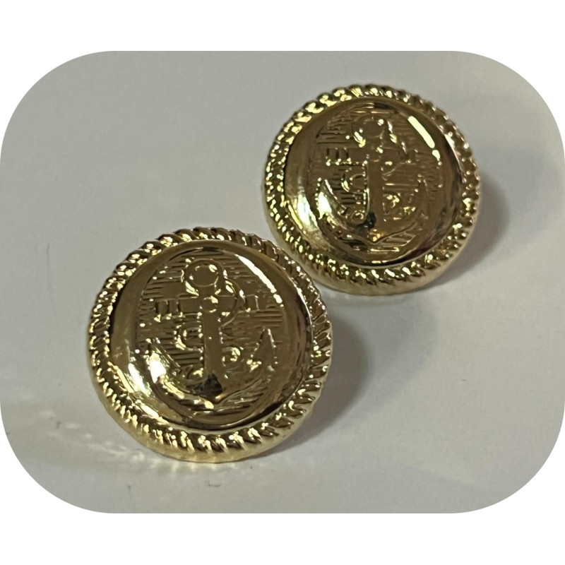 Bouton Doré Ancre Marin En Taille 18 mm A Coudre : Élégance Marine