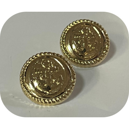 Bouton Doré Ancre Marin En Taille 18 mm A Coudre : Élégance Marine