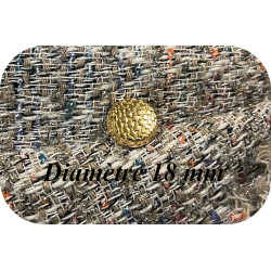 Bouton Doré Brillant Style Chanel Couture Diamètre 18 mm.