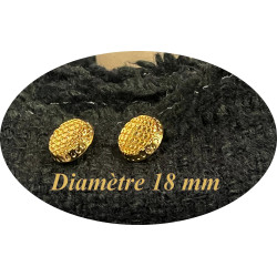 Bouton Doré Brillant Style Chanel Couture Diamètre 18 mm.