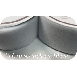 Velcro Scratch auto Agrippant en 100 mm blanc, bande Scratch en 10 cm à coudre.