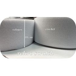 Velcro Scratch auto Agrippant en 100 mm blanc, bande Scratch en 10 cm à coudre.