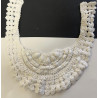 Col Plastron Blanc en Crochet & Perles – Style Mariée ou Élégance Chic