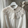 Col Plastron Blanc en Crochet & Perles – Style Mariée ou Élégance Chic
