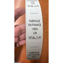 800 Etiquettes De Vêtements   100 % Lin x Par 800 Pièces A Coudre , Contexture " FABRIQUE EN FRANCE ".