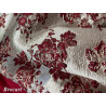 Tissu Brocart Floral Rouge Bordeaux et Doré - Élégance et Luxe pour Haute Couture et Décoration