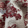 Tissu Brocart Floral Rouge Bordeaux et Doré - Élégance et Luxe pour Haute Couture et Décoration