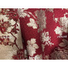 Tissu Brocart Floral Rouge Bordeaux et Doré - Élégance et Luxe pour Haute Couture et Décoration
