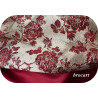 Tissu Brocart Floral Rouge Bordeaux et Doré - Élégance et Luxe pour Haute Couture et Décoration
