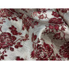 Tissu Brocart Floral Rouge Bordeaux et Doré - Élégance et Luxe pour Haute Couture et Décoration