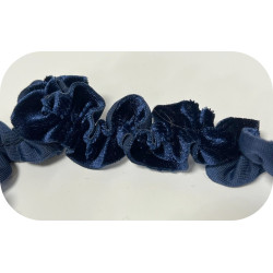 "Galon Frou-Frou en Velours Bleu Marine – Luxe et Élégance pour Couture et Décoration"