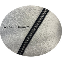 Ruban Décoratif Noir avec Chaînette - Accessoire Haute Couture
