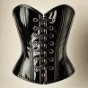Ruban œillet Cuir Vinyle Brillant Noir A Coudre Pour Agrafage Et Serrage