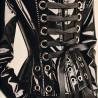 Ruban œillet Cuir Vinyle Brillant Noir A Coudre Pour Agrafage Et Serrage
