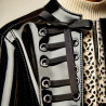 Ruban œillet Cuir Vinyle Brillant Noir A Coudre Pour Agrafage Et Serrage