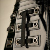 Ruban œillet Cuir Vinyle Brillant Noir A Coudre Pour Agrafage Et Serrage