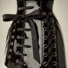 Ruban œillet Cuir Vinyle Brillant Noir A Coudre Pour Agrafage Et Serrage