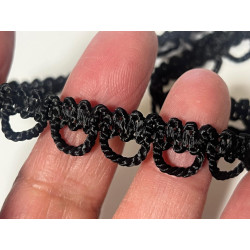 Galon de Bride en Rayonne Noir – Élégance et Finesse pour la Couture et la Customisation