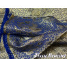 Tissu Brocart Bleu Royal et Doré Haute Couture.