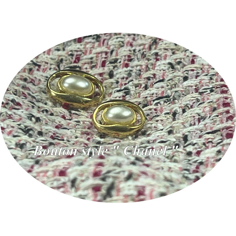 Bouton style Chanel doré avec perle – Élégance et raffinement pour vos créations couture