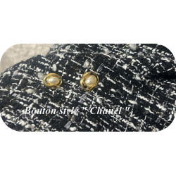 Bouton style Chanel doré avec perle – Élégance et raffinement pour vos créations couture