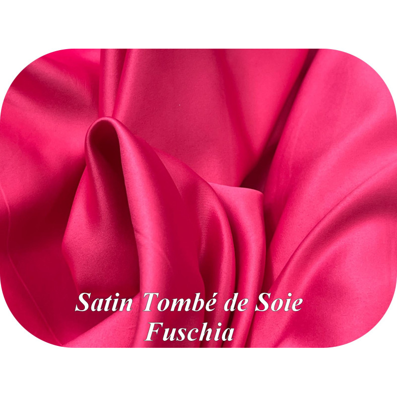Satin Fuschia Tombé de Soie Au Mètre - Touché Soie, Fluide et Facile à Coudre