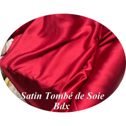 Satin Bordeaux Tombé de Soie Au Mètre - Touché Soie, Fluide et Facile à Coudre
