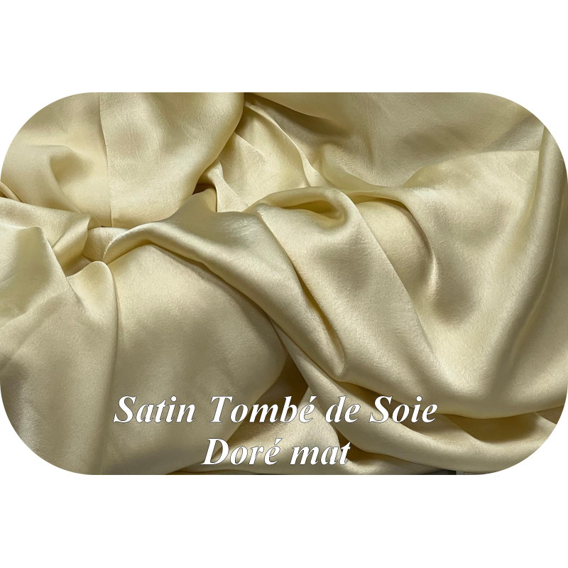 Satin Doré Or Mat Tombé de Soie Au Mètre - Touché Soie, Élégance et Fluidité