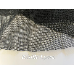Tissu Résille Extensible Noir – Maille Fine et Souple