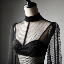 Tissu Résille Extensible Noir – Maille Fine et Souple