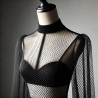 Tissu Résille Extensible Noir – Maille Fine et Souple
