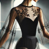Tissu Résille Extensible Noir – Maille Fine et Souple