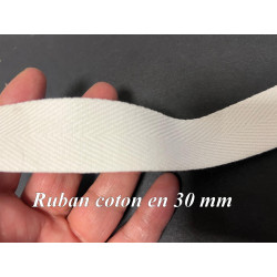Ruban en Coton Sergé 30 mm Blanc – Qualité Premium pour Couture et Confection