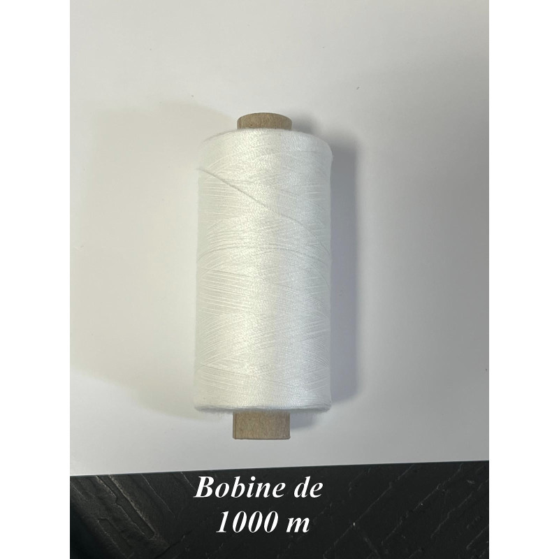 Bobine de fil à coudre Blanc 1000 m – Polyester Oeko-Tex – Tout textile